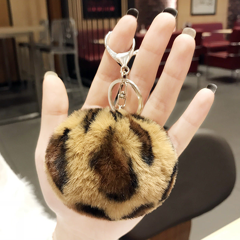 KEYRING Plush Owl Keychain OR Bag Charm Cute Animal Fur Ball keyring Blue  New