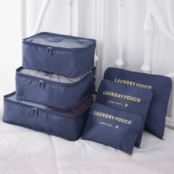 6 pcs travel organizers suitcase gym bag inserts