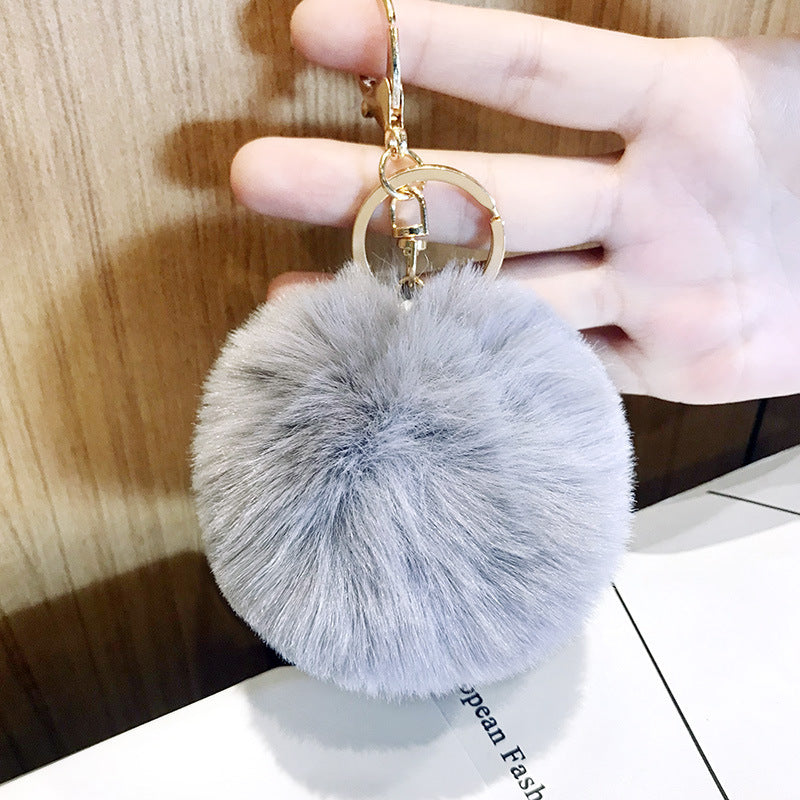 Aiphamy 4.7 Faux Fur Pom Pom Keychain Purse Bag Charm Fluffy Ball Key  Chain for Women