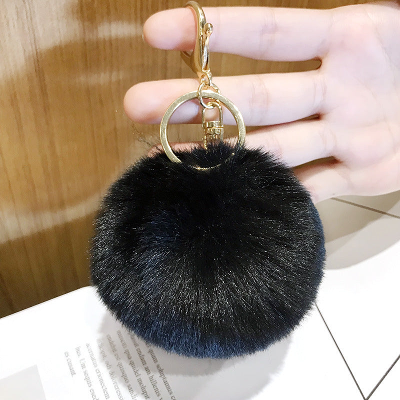 Aiphamy 4.7 Faux Fur Pom Pom Keychain Purse Bag Charm Fluffy Ball Key  Chain for Women
